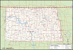 North Dakota County Wall Map