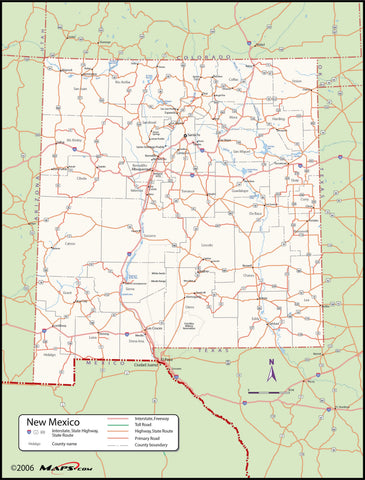 New Mexico County Wall Map