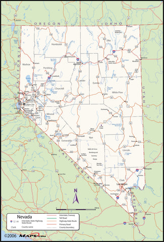 Nevada County Wall Map