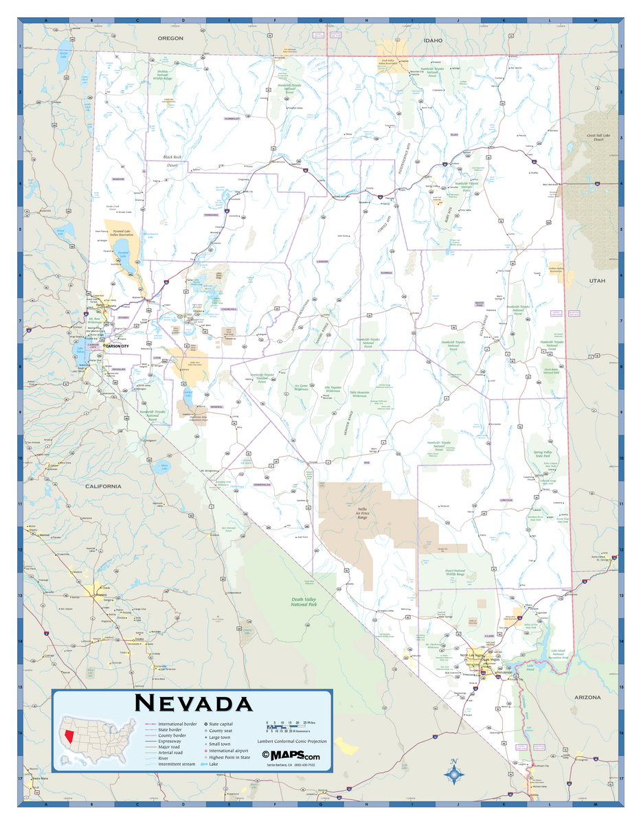 Nevada Highway Wall Map – MAD MAPS