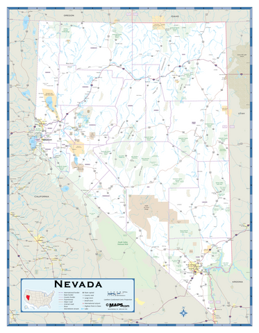 Nevada Highway Wall Map