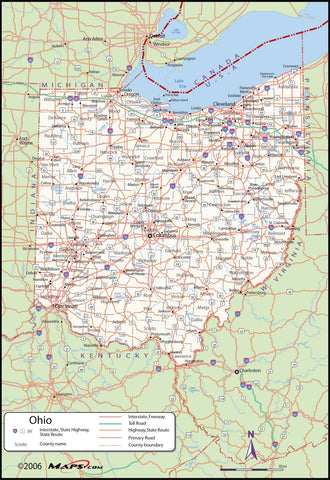 Ohio County Wall Map