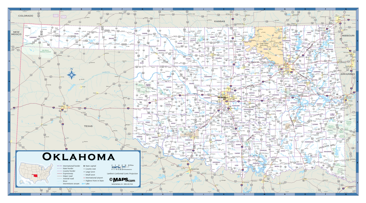 Oklahoma Highway Wall Map – MAD MAPS