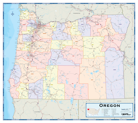 Oregon Counties Map