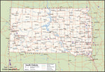 South Dakota County Wall Map