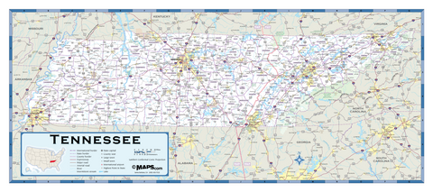 Tennessee Highway Wall Map