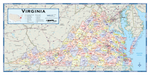 Virginia Counties Wall Map