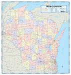 Wisconsin Counties Wall Map