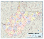 West Virginia Counties Wall Map