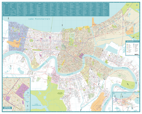 New Orleans Streets and Downtown Map