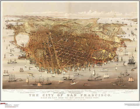 San Francisco Antique Wall Map