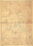 Yellowstone National Park and Northwestern Wyoming Wall Map, 1885