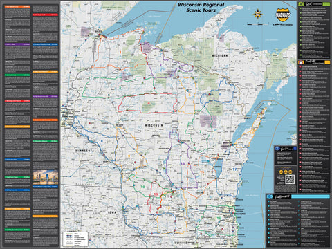 Wisconsin Scenic Road Trips Wall Map