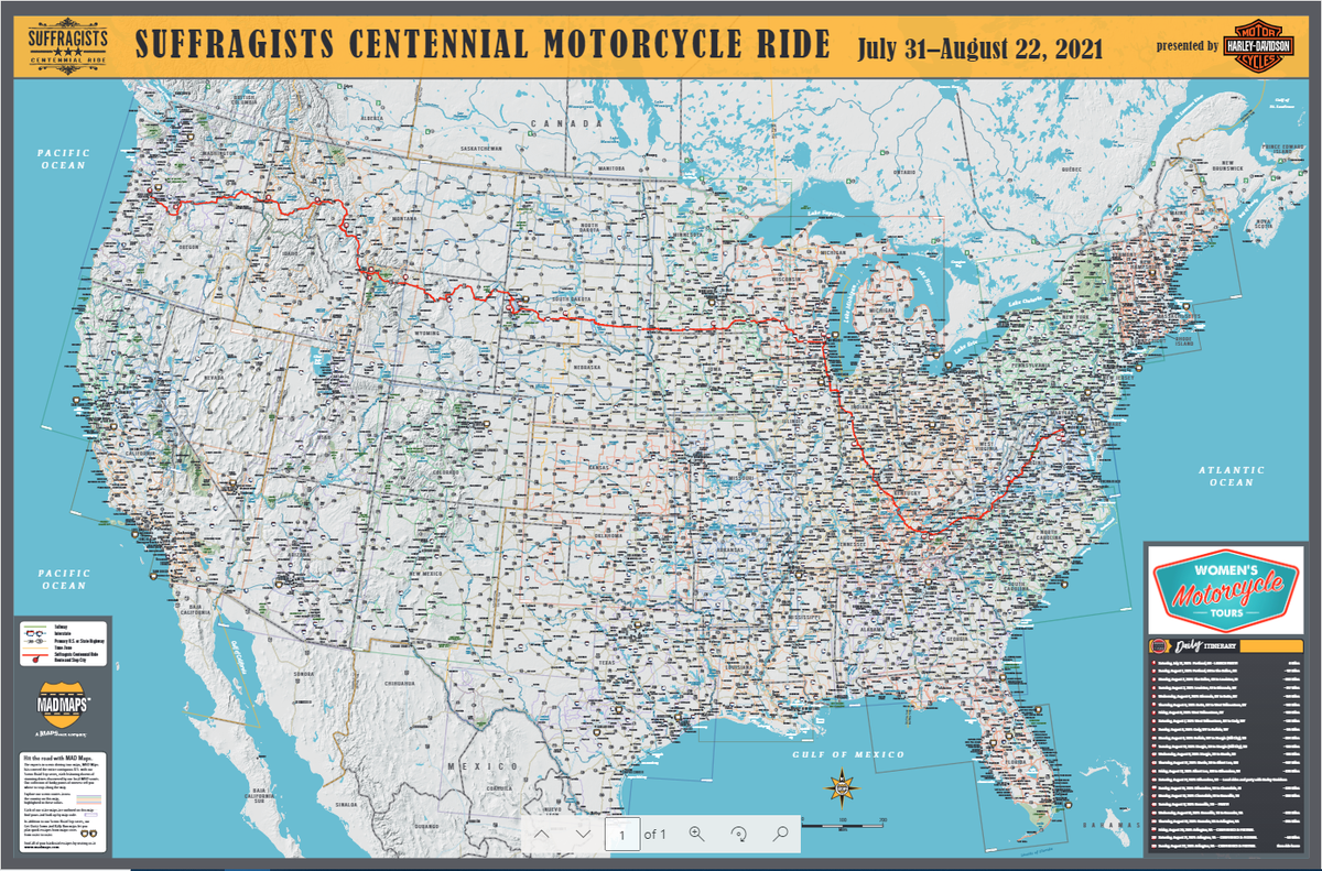 Suffragists Centennial Motorcycle Ride Poster – MAD MAPS